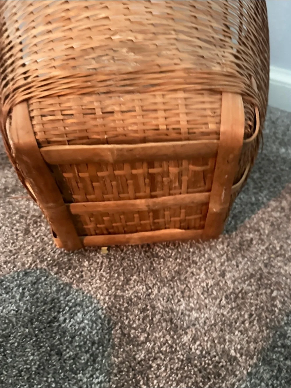 Vintage wicker rattan plant basket